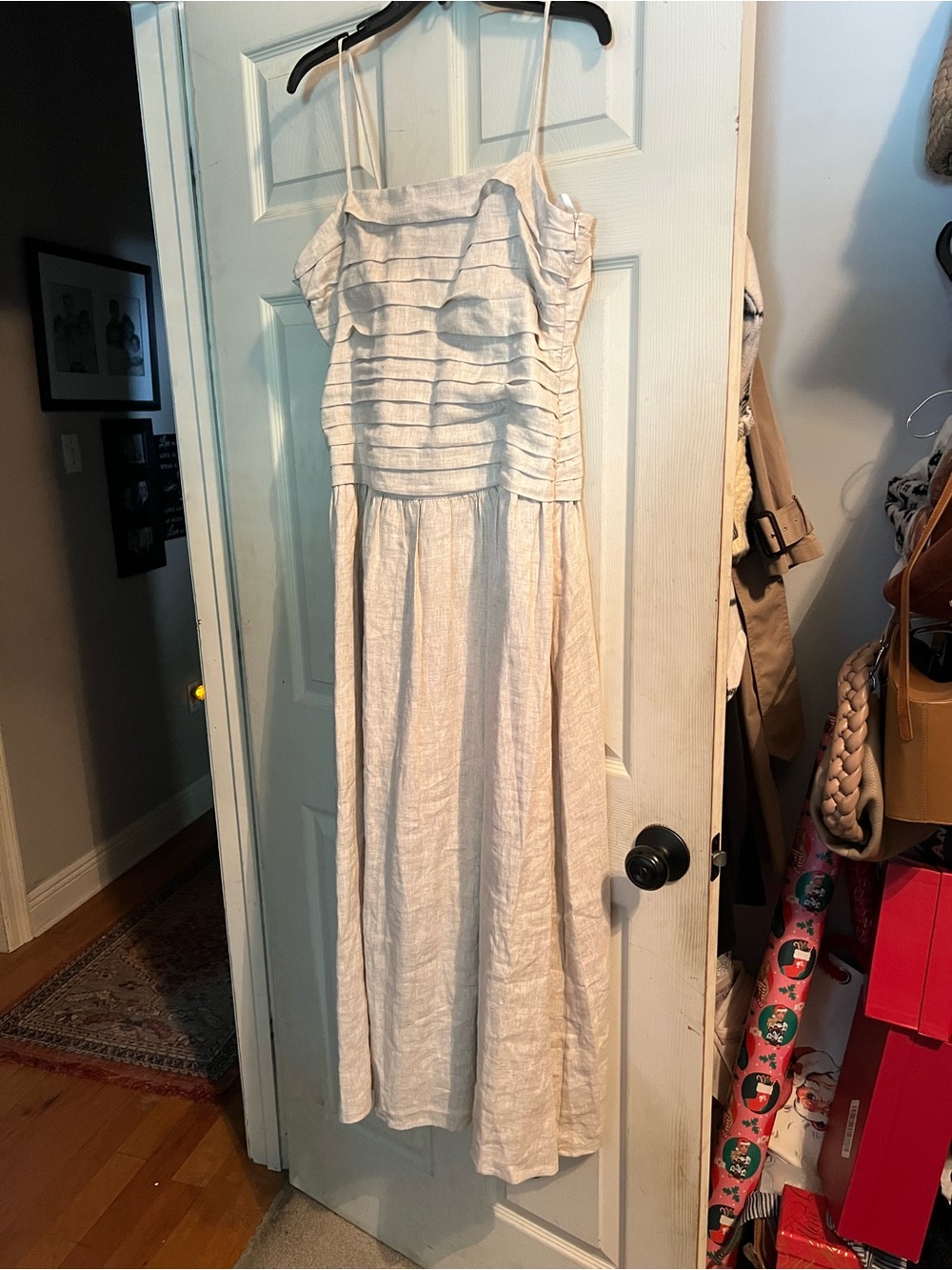 DISSH Cream Ruffled Bodice Sleeveless Maxi Dress
